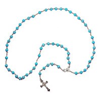 ROSARY BEADS BLUE GLITTER