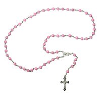 ROSARY BEADS PINK GLITTER