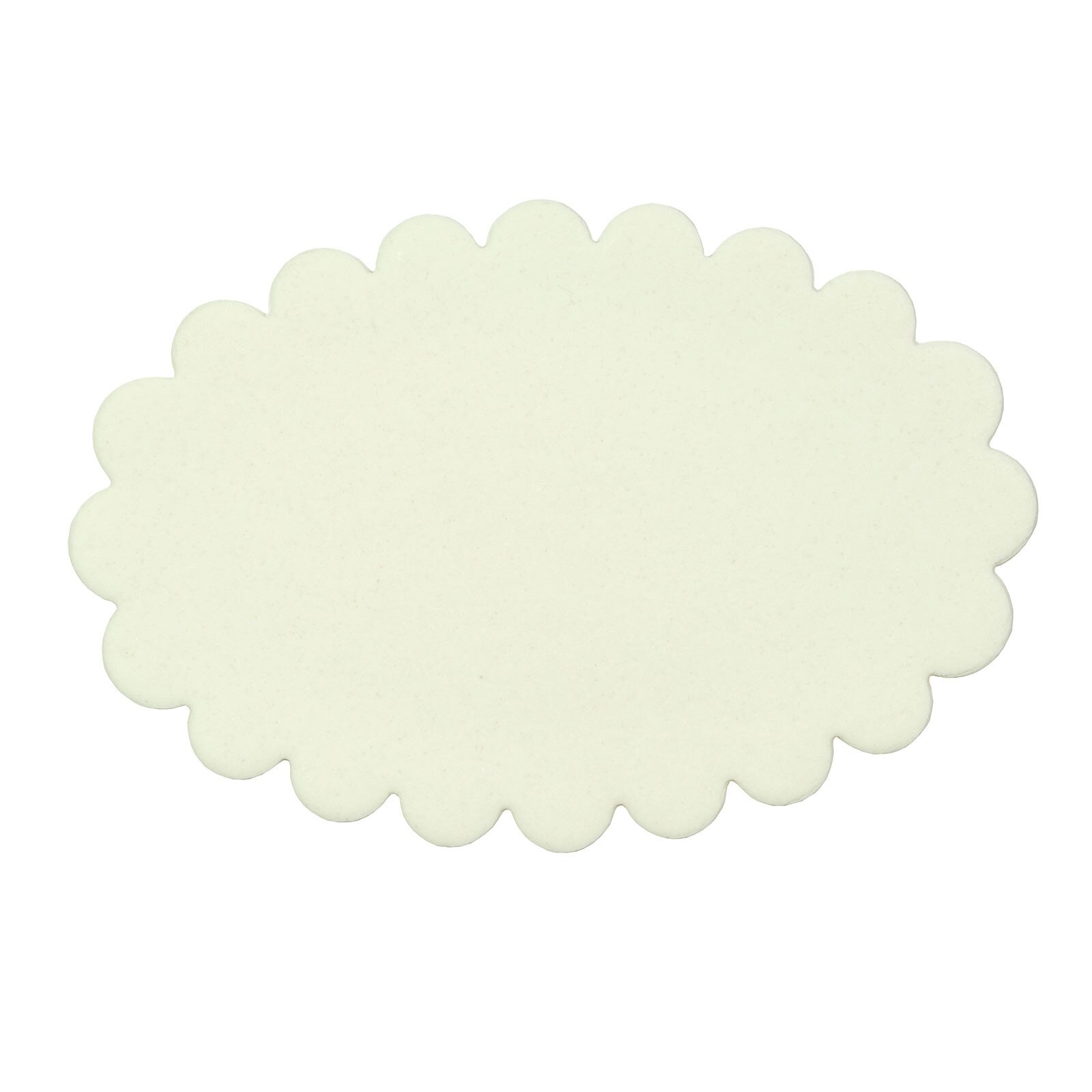 OVAL SCALLOP GUMPASTE PLAQUE 6" X 3 3/8"