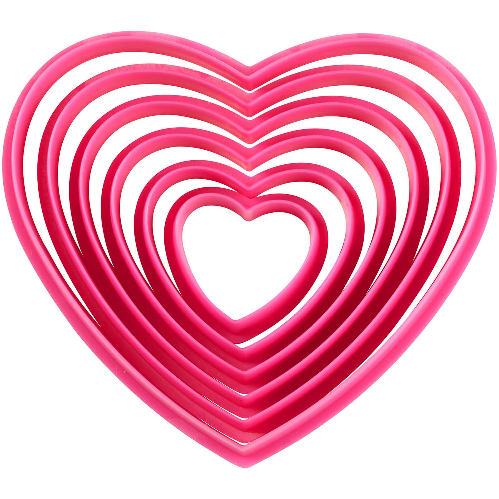 WILTON HEART PLASTIC CUTTER 6-PC SET  
