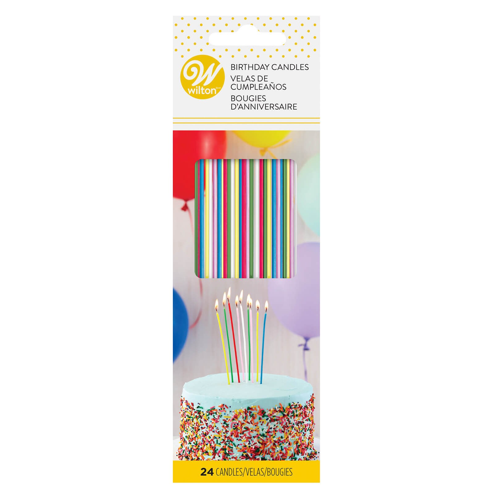 WILTON SLENDER CANDLES 6.5" - 24 PC