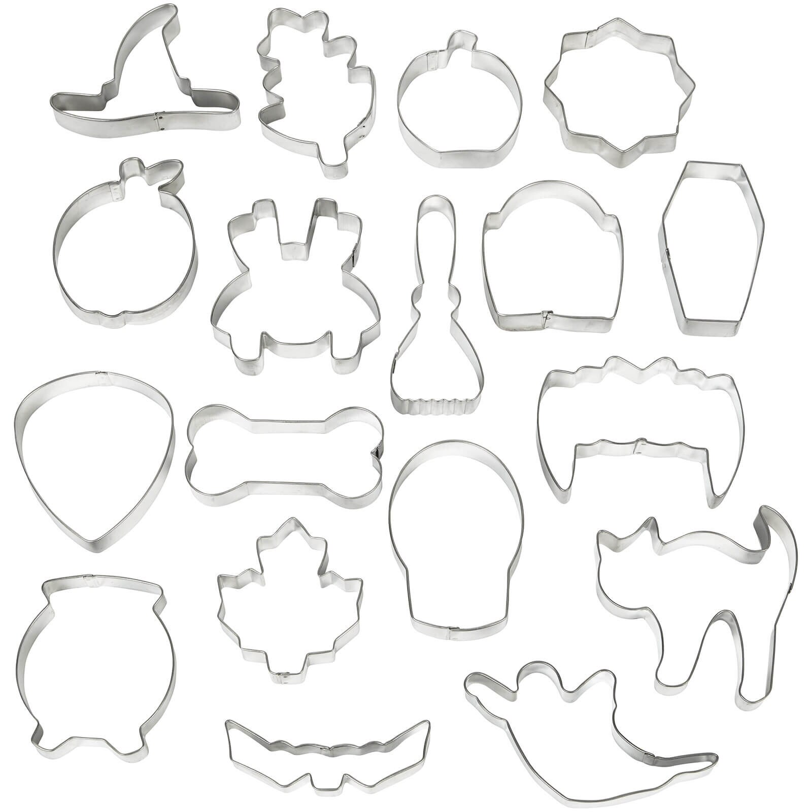 WILTON HALLOWEEN METAL COOKIE CUTTERS 3" - SET OF 18