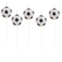 SOCCER BALL 2D CANDLE PICKS 2 1/2" - 5 PC