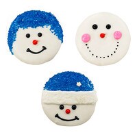 ASSORTED SNOWMAN FACES COOKIES 3" - 20 PER BOX