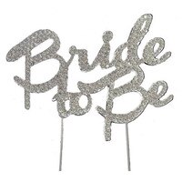 BLING PICK - BRIDE TO BE 4 3/8" - SILVER