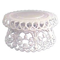 WHITE ORNAMENT BASE 3 3/4" X 2"