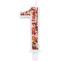 WILTON NUMERAL #1 SPRINKLE CANDLE 3"
