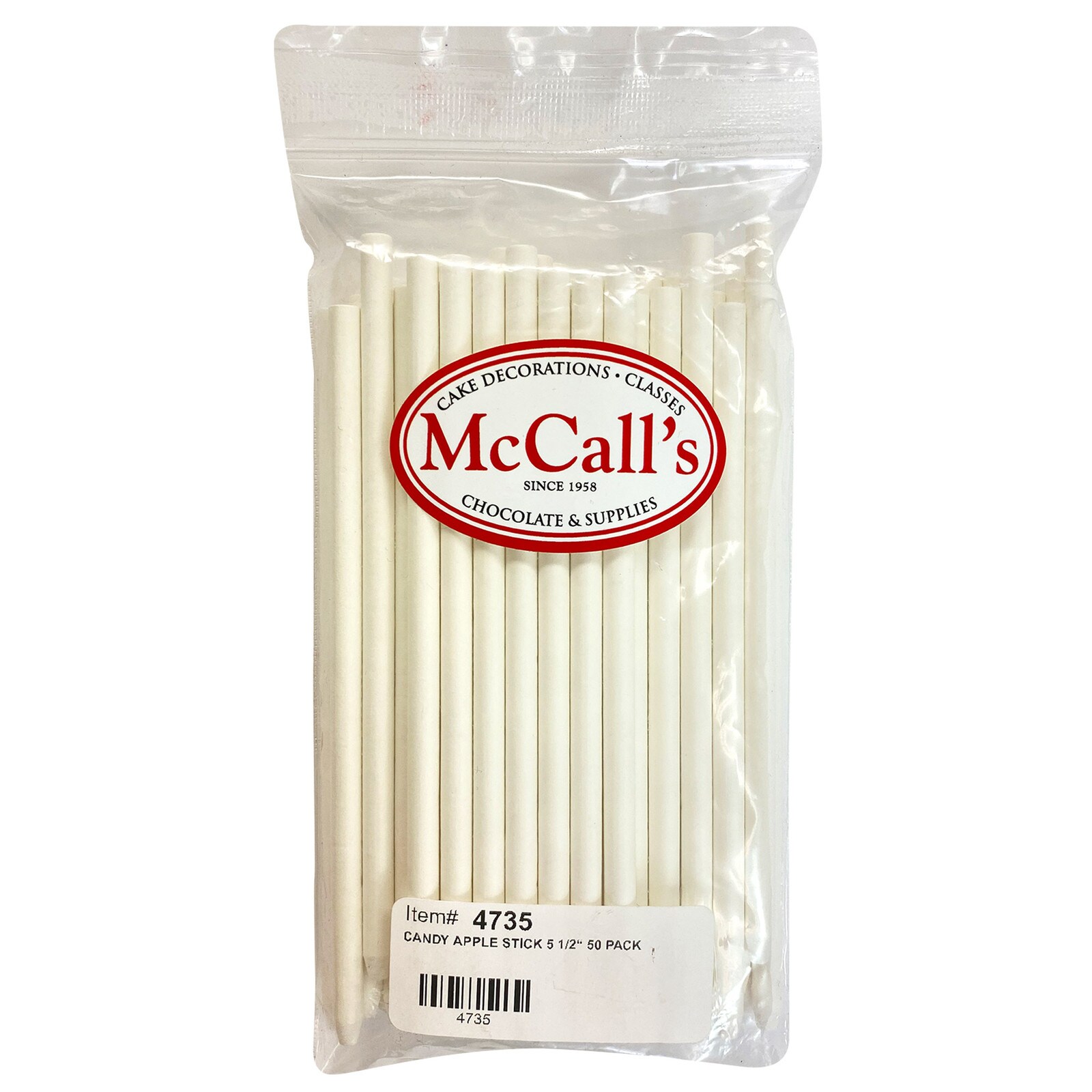 CANDY APPLE STICK 5 1/2" - 50 PC