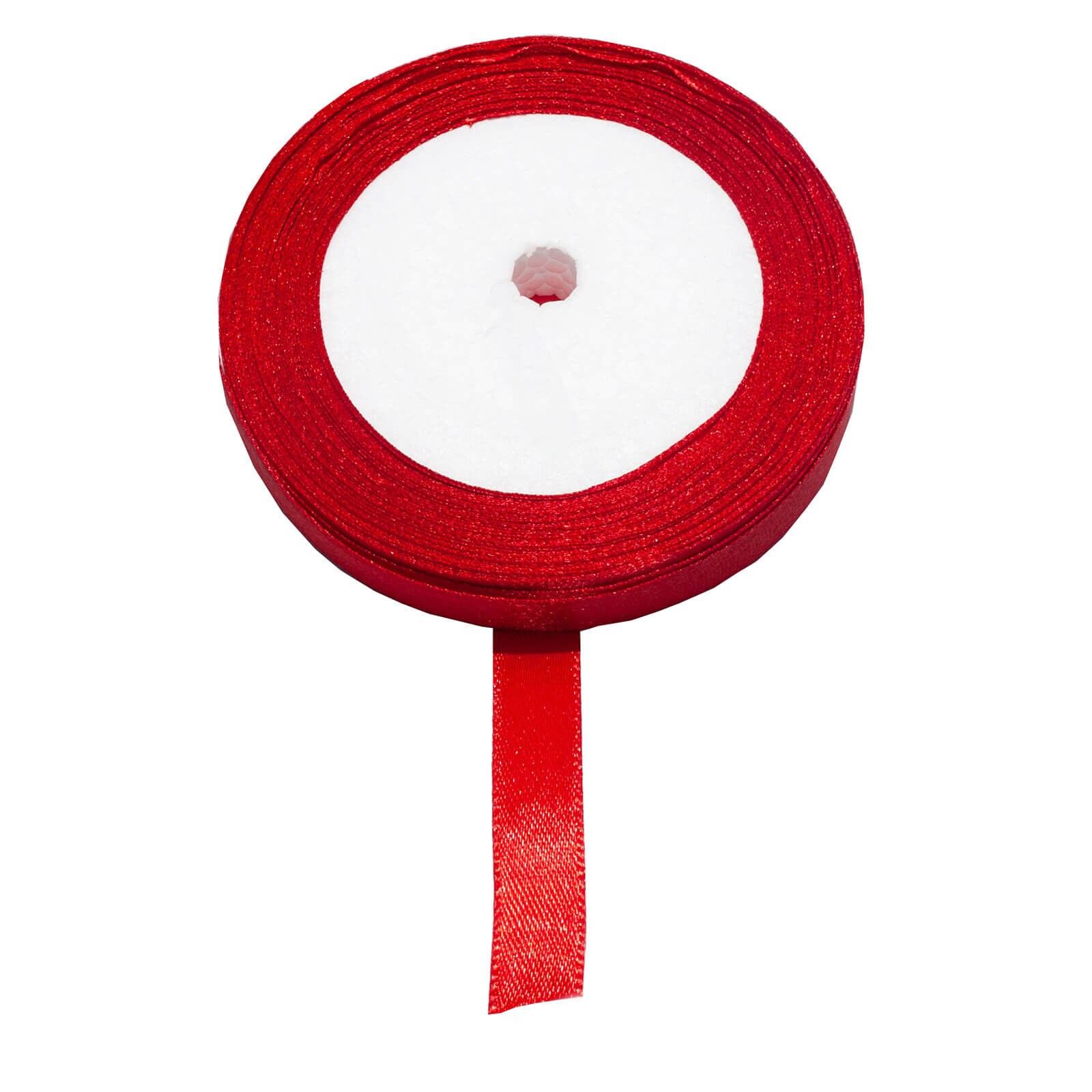 SINGLE FACED SATIN RIBBON - RED 1/2" 25 YARDS