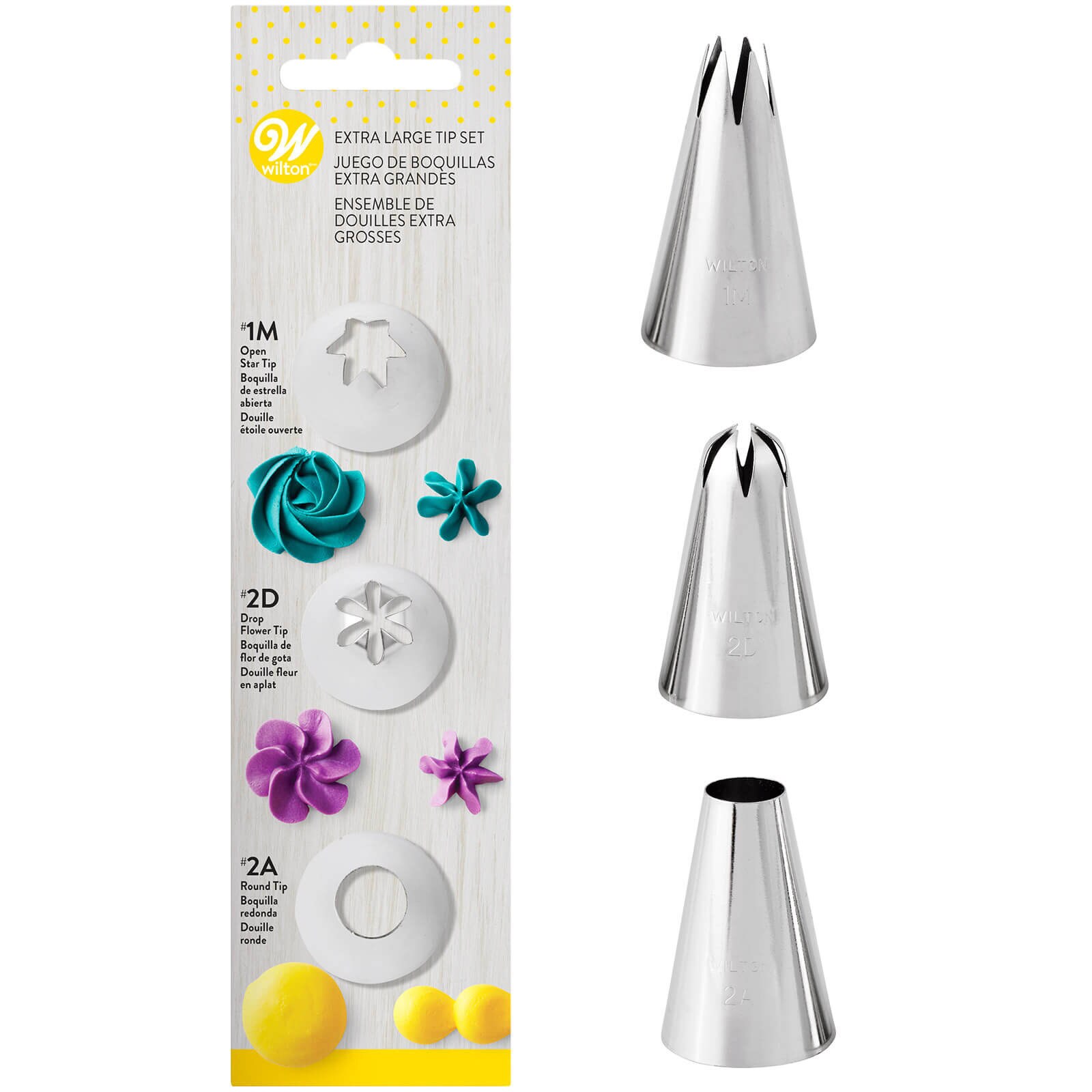 WILTON EXTRA LARGE 3-PIECE TIP SET 