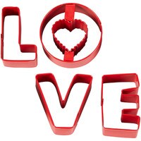 WILTON "L O V E" 4-PIECE COOKIE CUTTER SET - 2 1/2"
