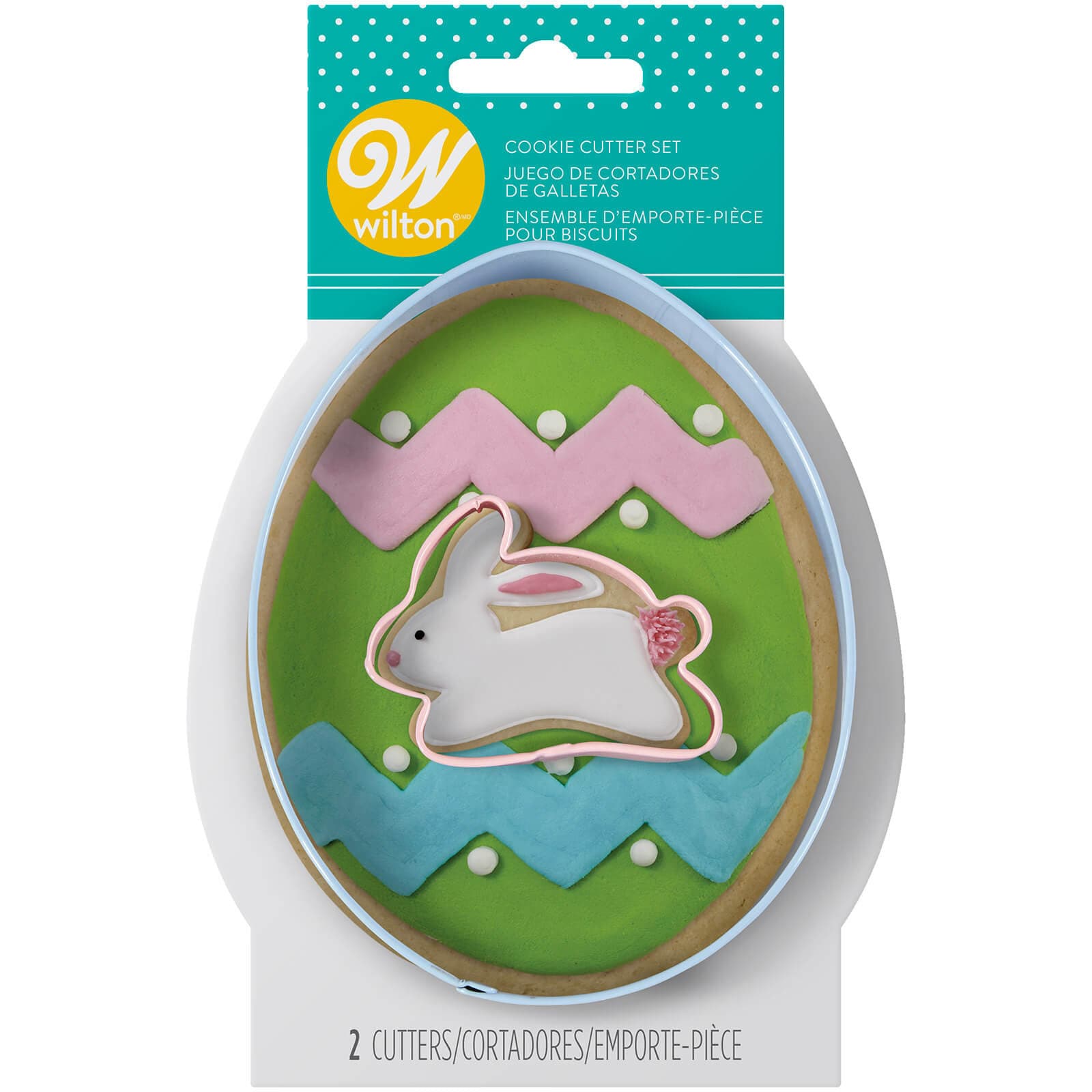 WILTON EGG WITH MINI BUNNY 2-PC COOKIE CUTTER  SET