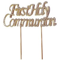 BLING PICK - GOLD "FIRST HOLY COMMUNION"