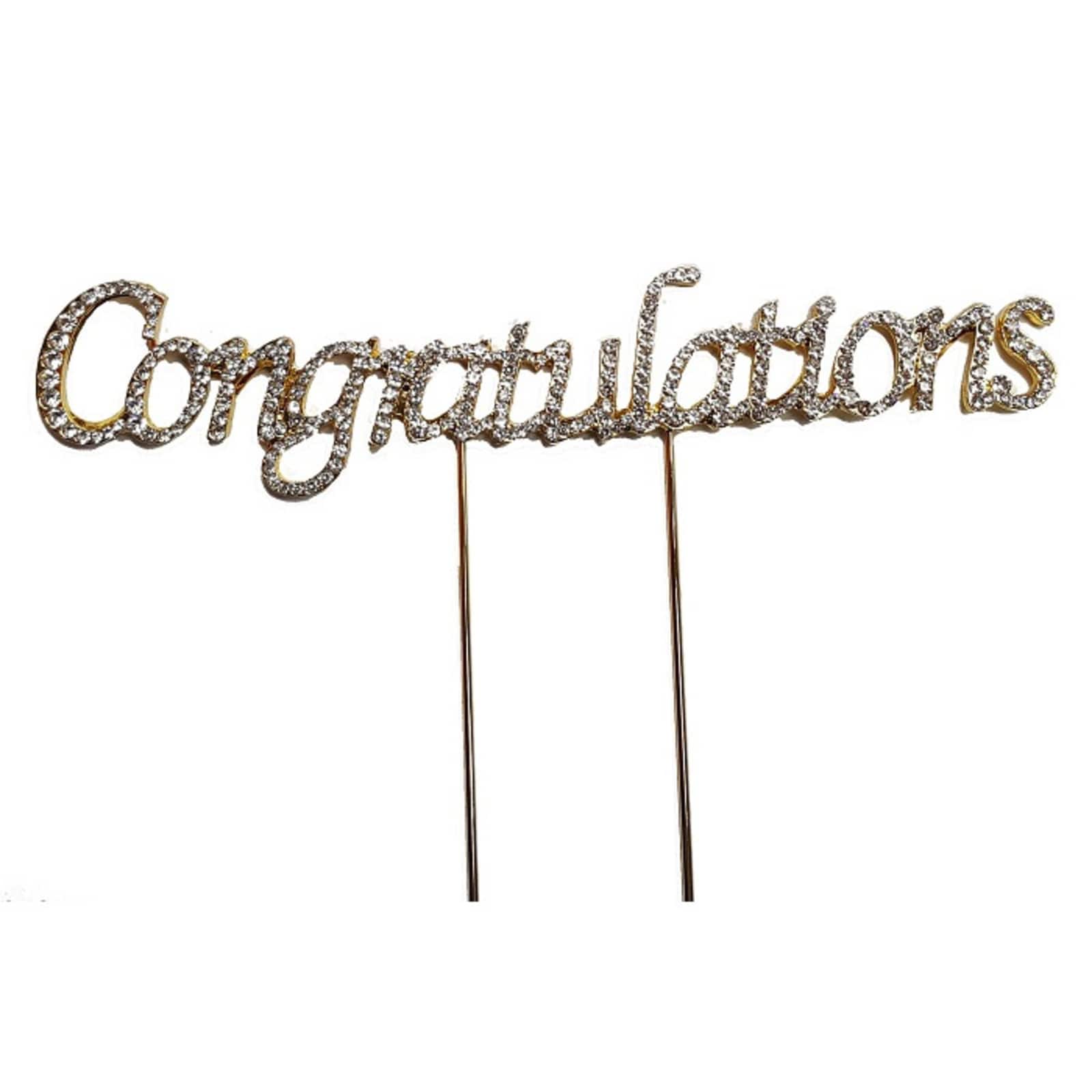 BLING PICK - GOLD CONGRATULATIONS 6 3/4" 
