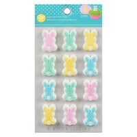 WILTON PASTEL BUNNY ICING DECORATIONS 12 PC