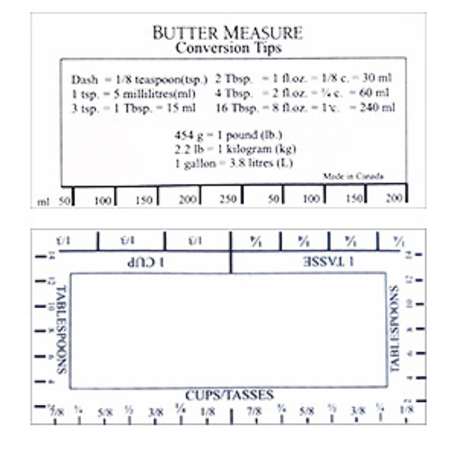BAKERS BUTTER RULER