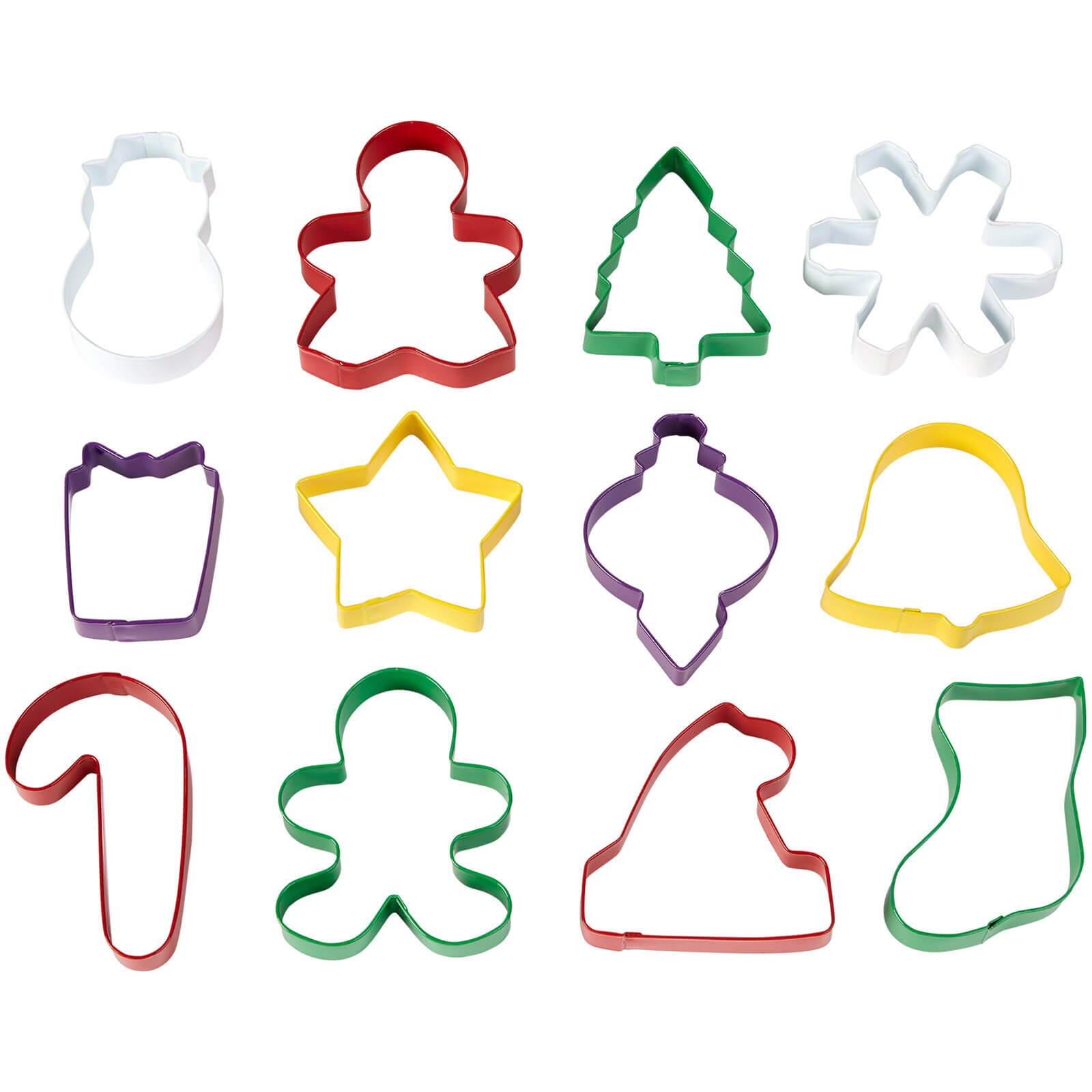 WILTON HOLIDAY COLORED COOKIE CUTTER SET - 12 PC 