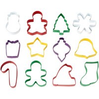 WILTON HOLIDAY COLORED COOKIE CUTTER SET - 12 PC 
