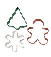 WILTON CHRISTMAS COLORED COOKIE CUTTER SET - 3 PC