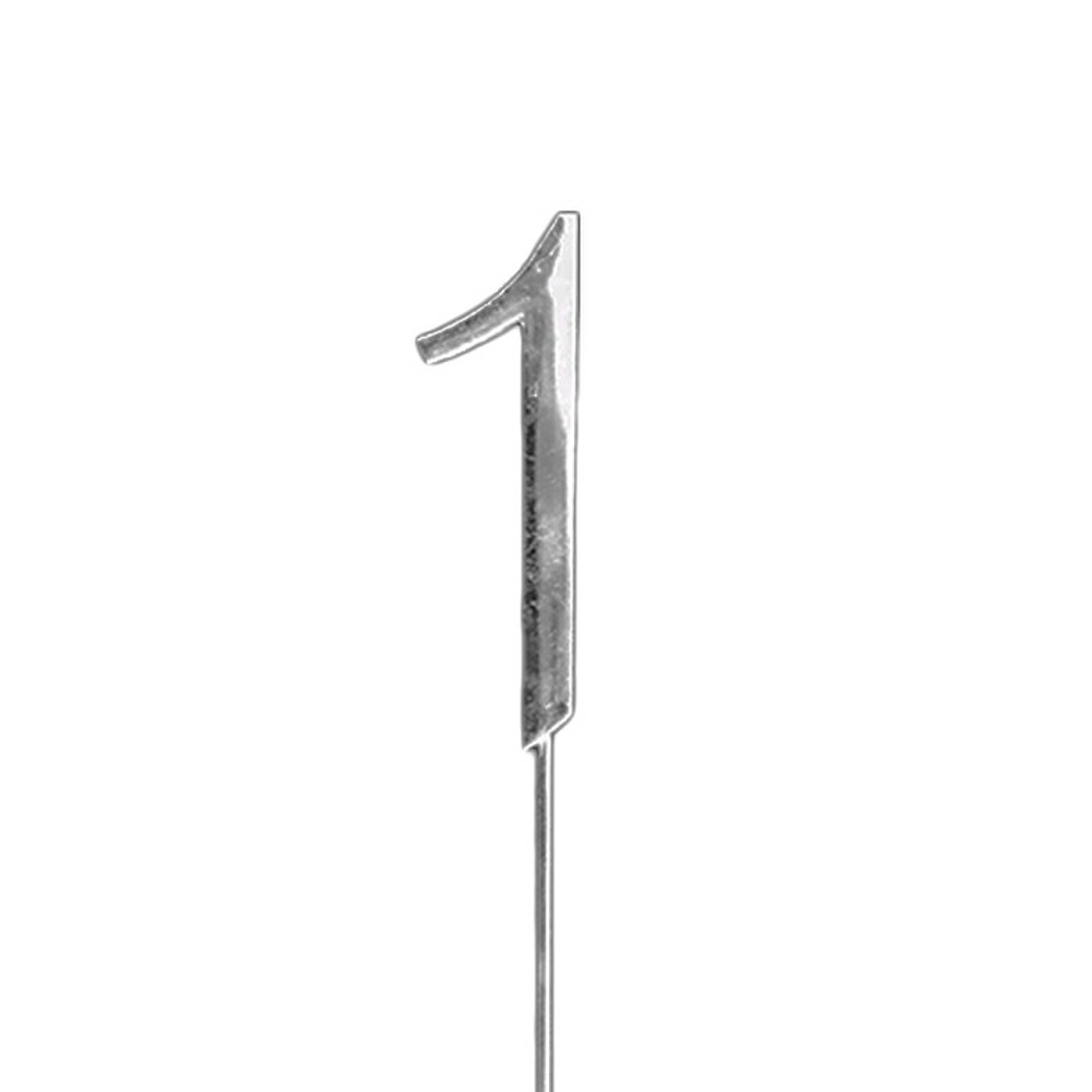 SHINY PLAIN SILVER PICK NUMBER 1  -  2 3/4"/7 CM