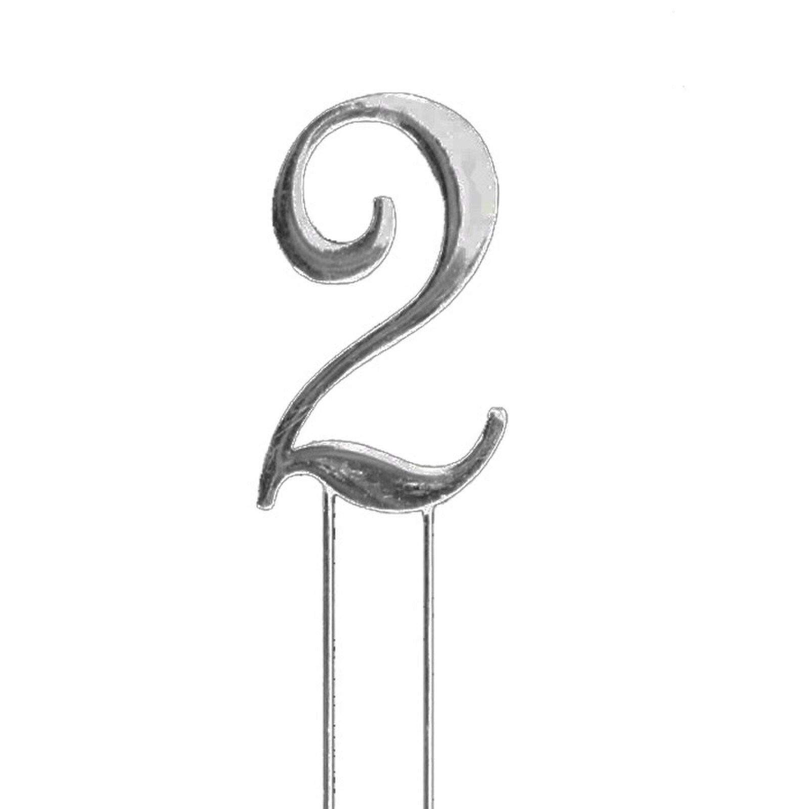 SHINY PLAIN SILVER PICK NUMBER 2  -  2 3/4"/7 CM