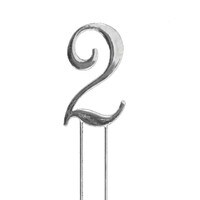 SHINY PLAIN SILVER PICK NUMBER 2  -  2 3/4"/7 CM