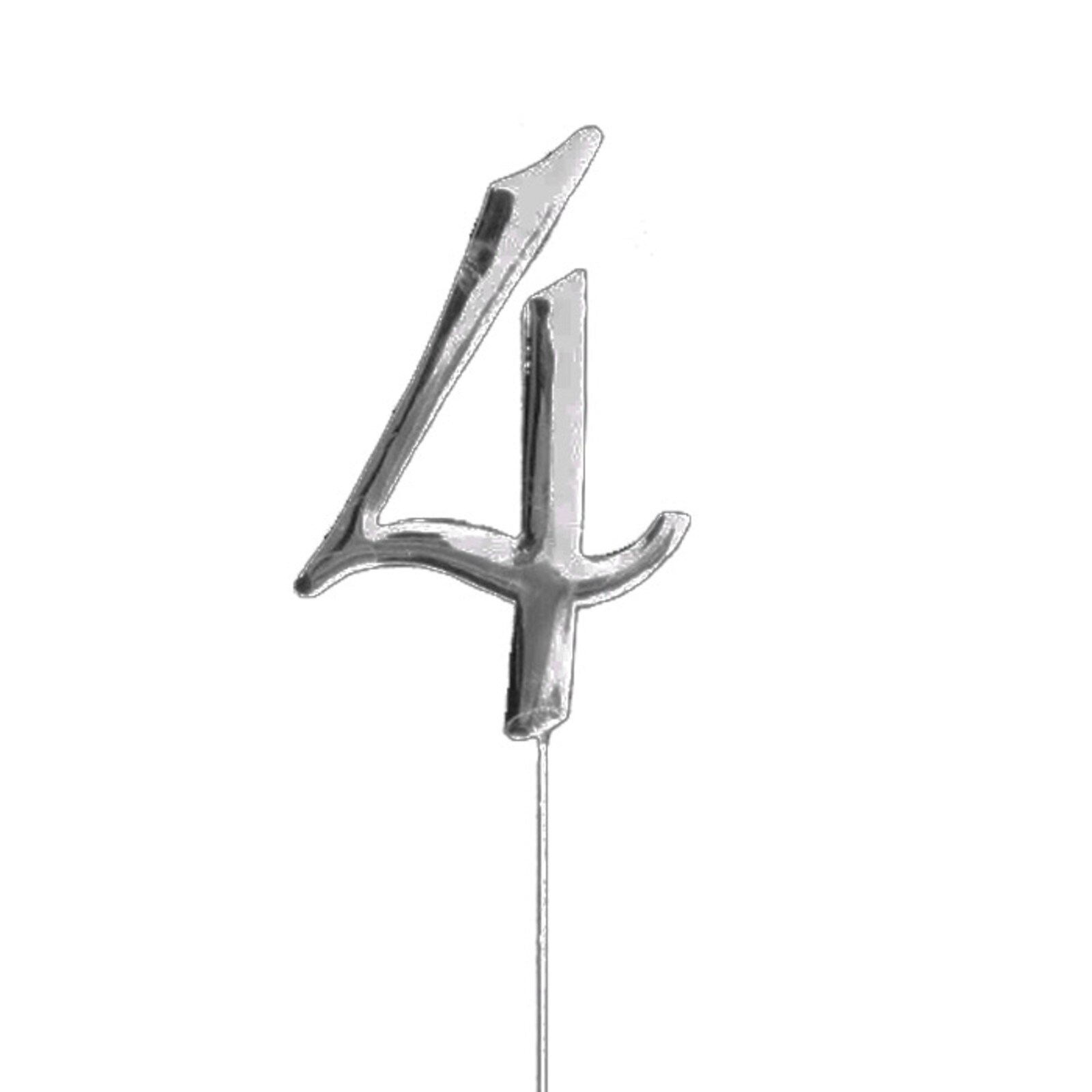 SHINY PLAIN SILVER PICK NUMBER 4  -  2 3/4"/7 CM