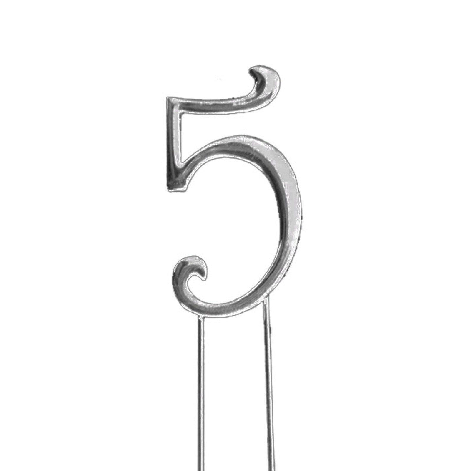 SHINY PLAIN SILVER PICK NUMBER 5  -  2 3/4"/7 CM