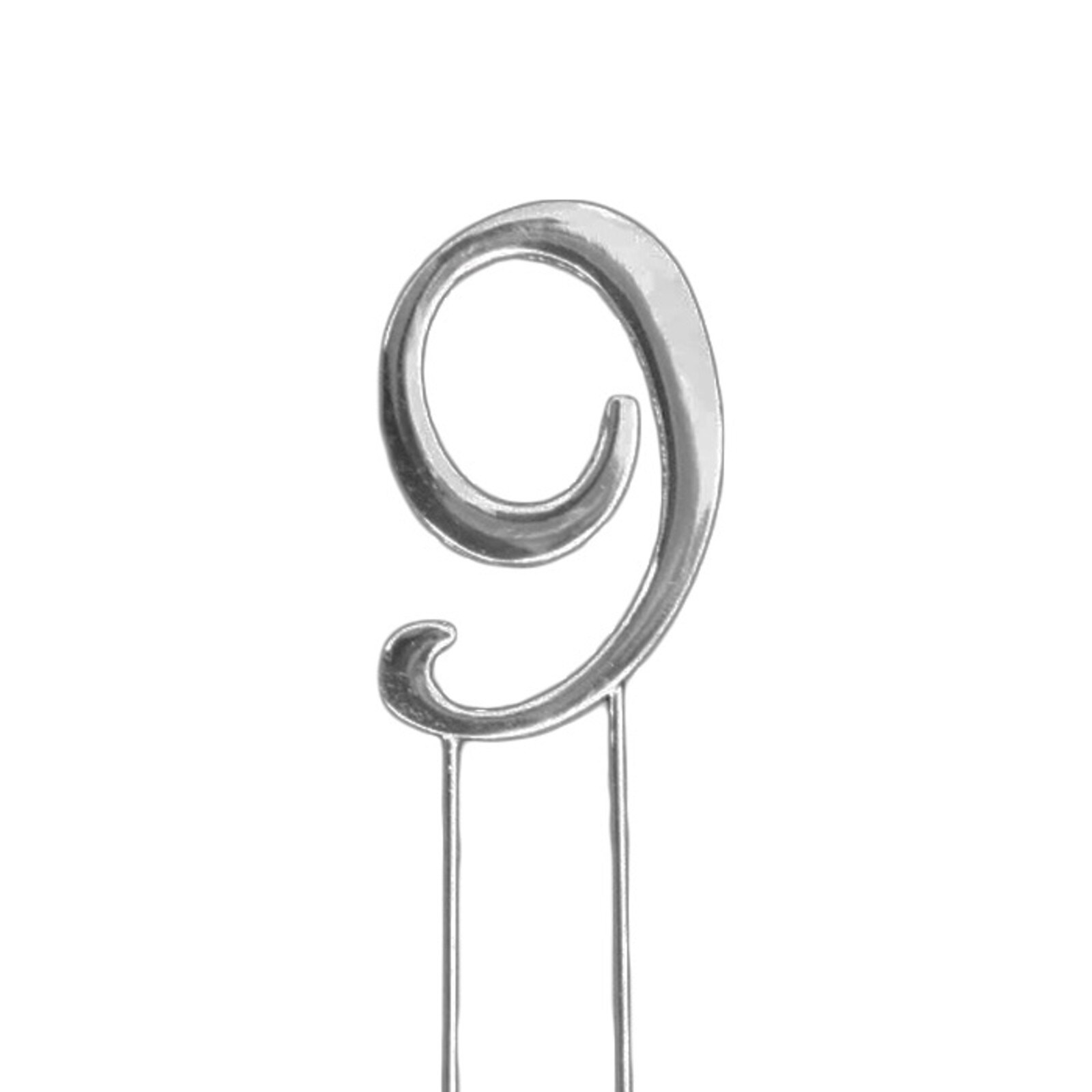 SHINY PLAIN SILVER PICK NUMBER 9  -  2 3/4"/7 CM