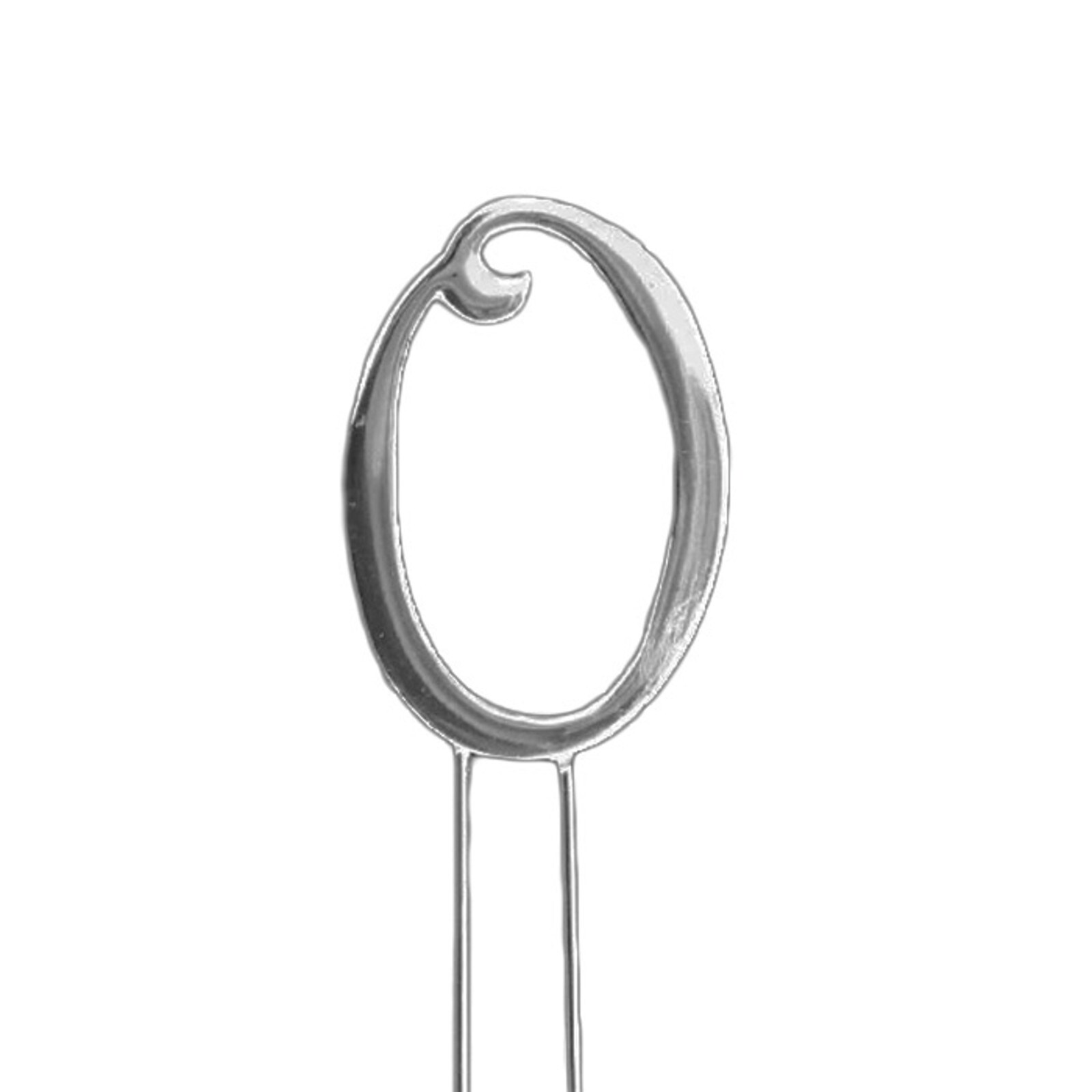 SHINY PLAIN SILVER PICK NUMBER 0  -  2 3/4"/7 CM