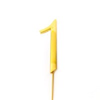 SHINY PLAIN GOLD PICK NUMBER 1  -  2 3/4"/7 CM