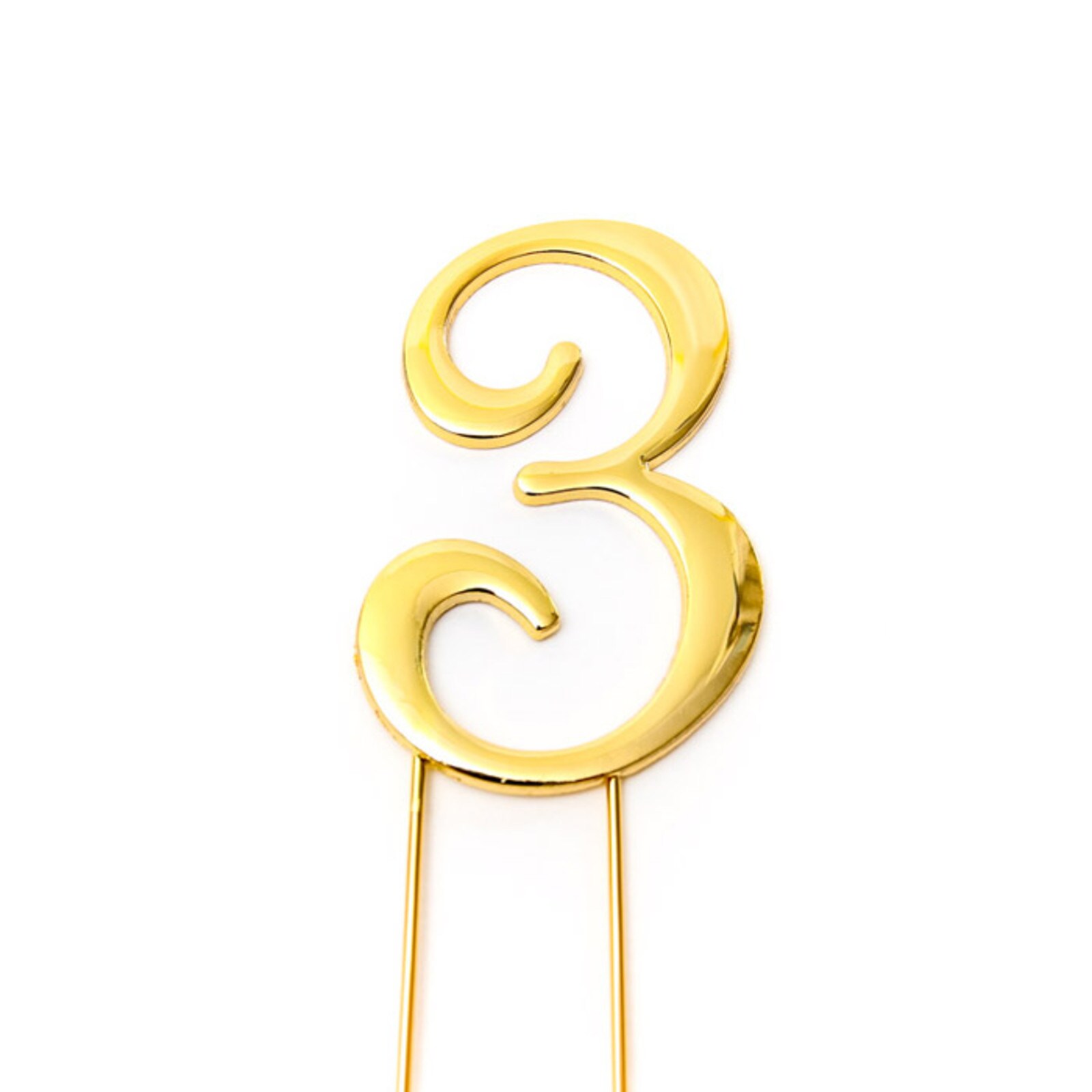 SHINY PLAIN GOLD PICK NUMBER 3  -  2 3/4"/7 CM