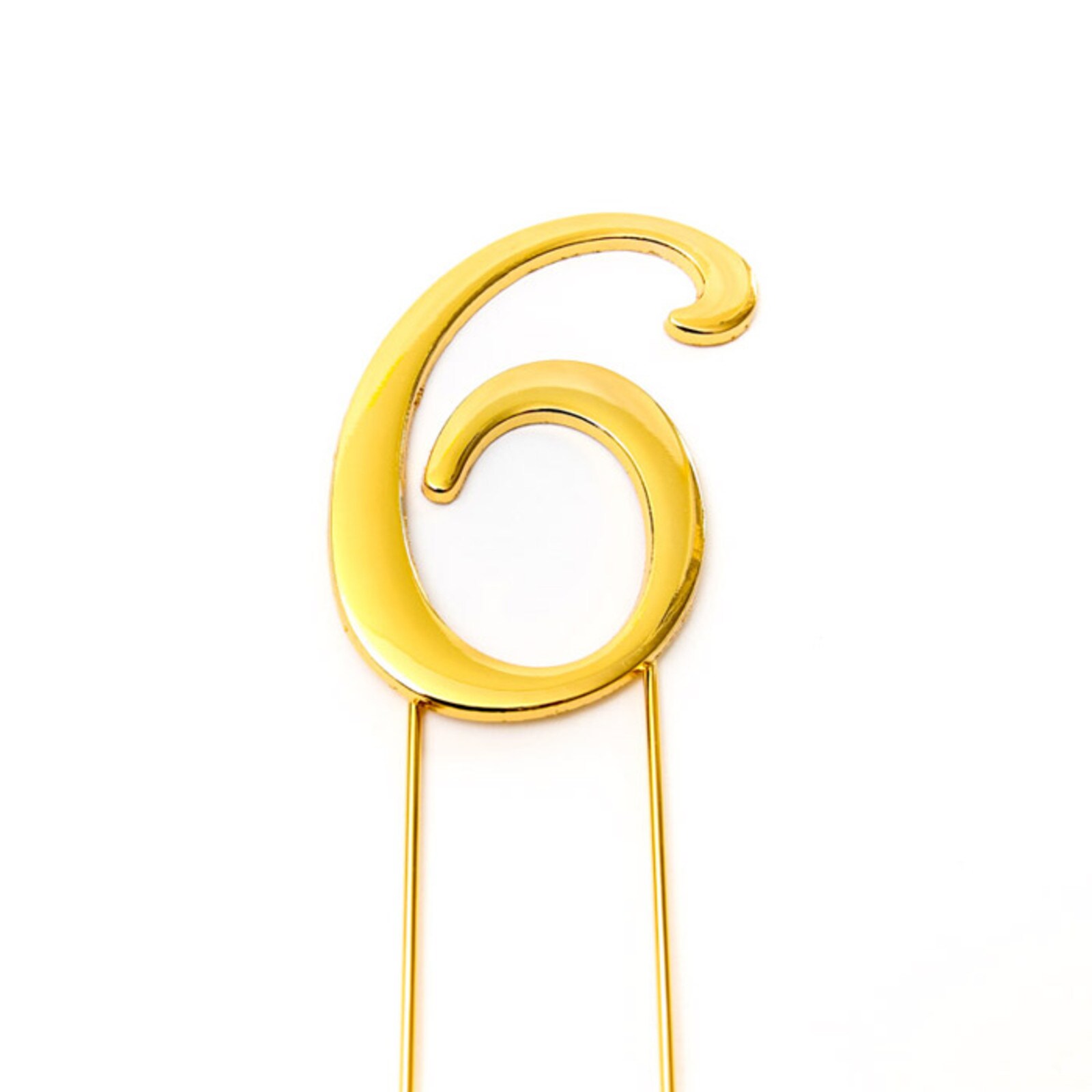 SHINY PLAIN GOLD PICK NUMBER 6  -  2 3/4"/7 CM