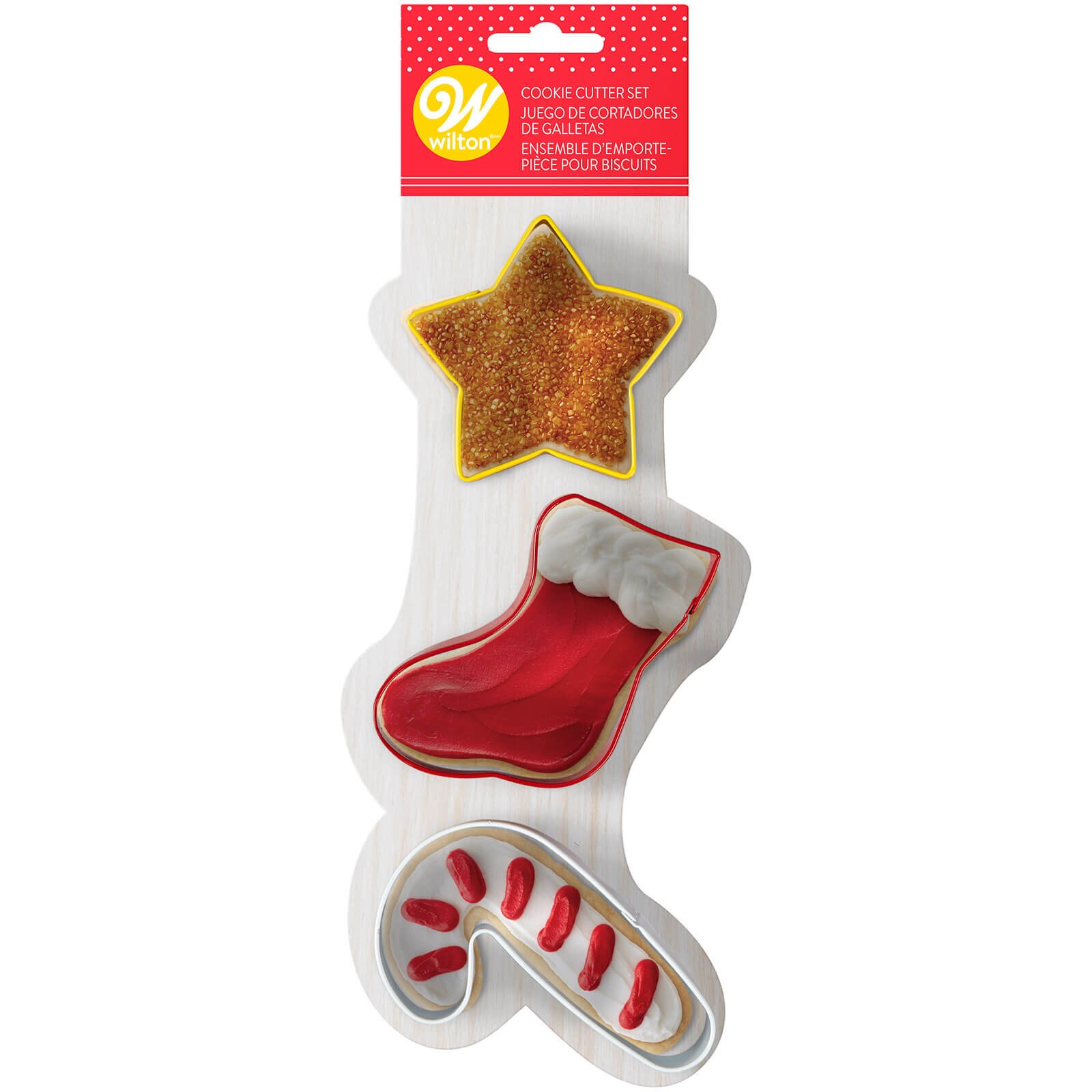 WILTON CHRISTMAS COLORED COOKIE CUTTER SET - 3 PC
