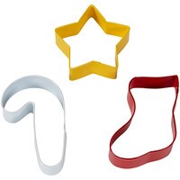WILTON CHRISTMAS COLORED COOKIE CUTTER SET - 3 PC