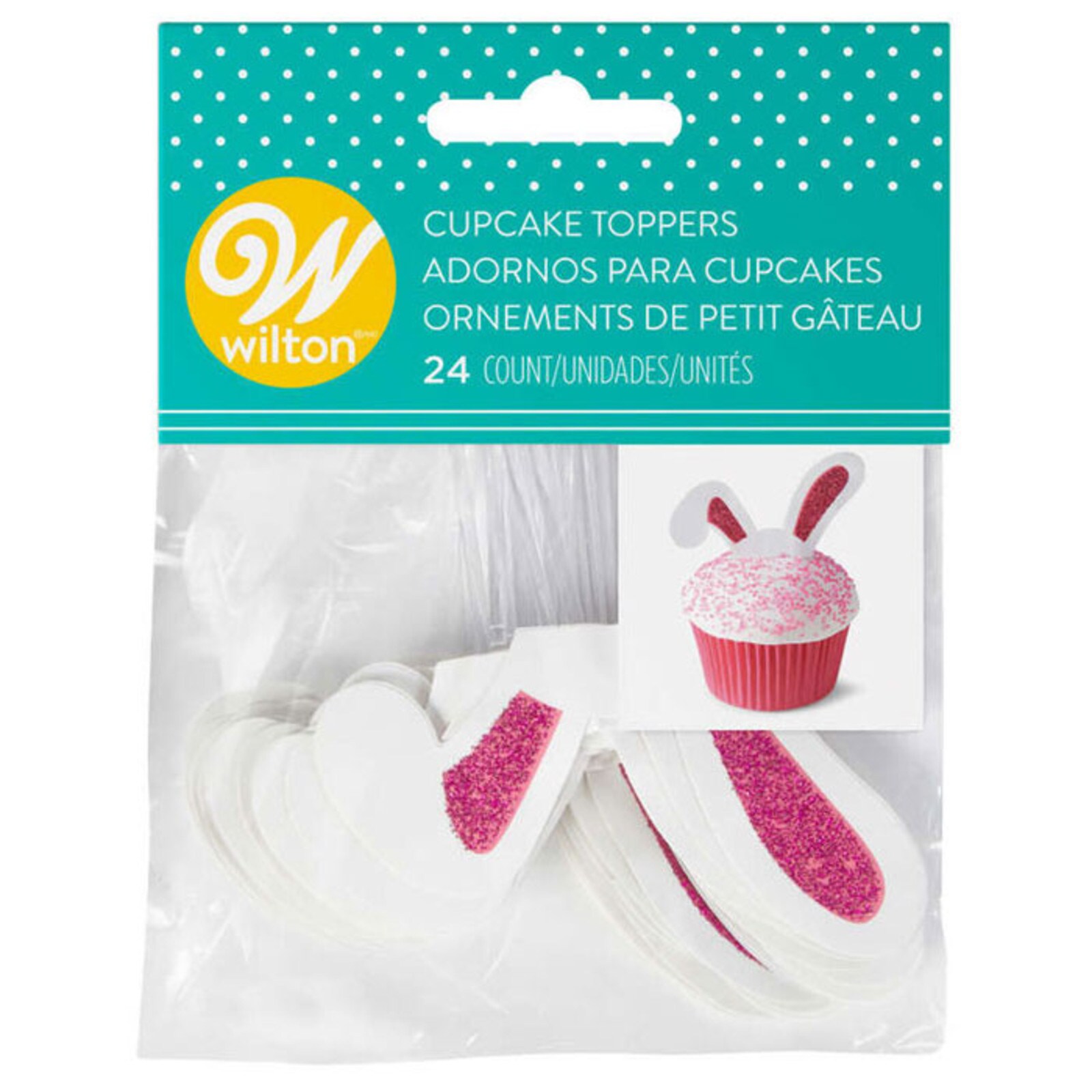 WILTON BUNNY EARS CUPCAKE TOPPERS 24 PC