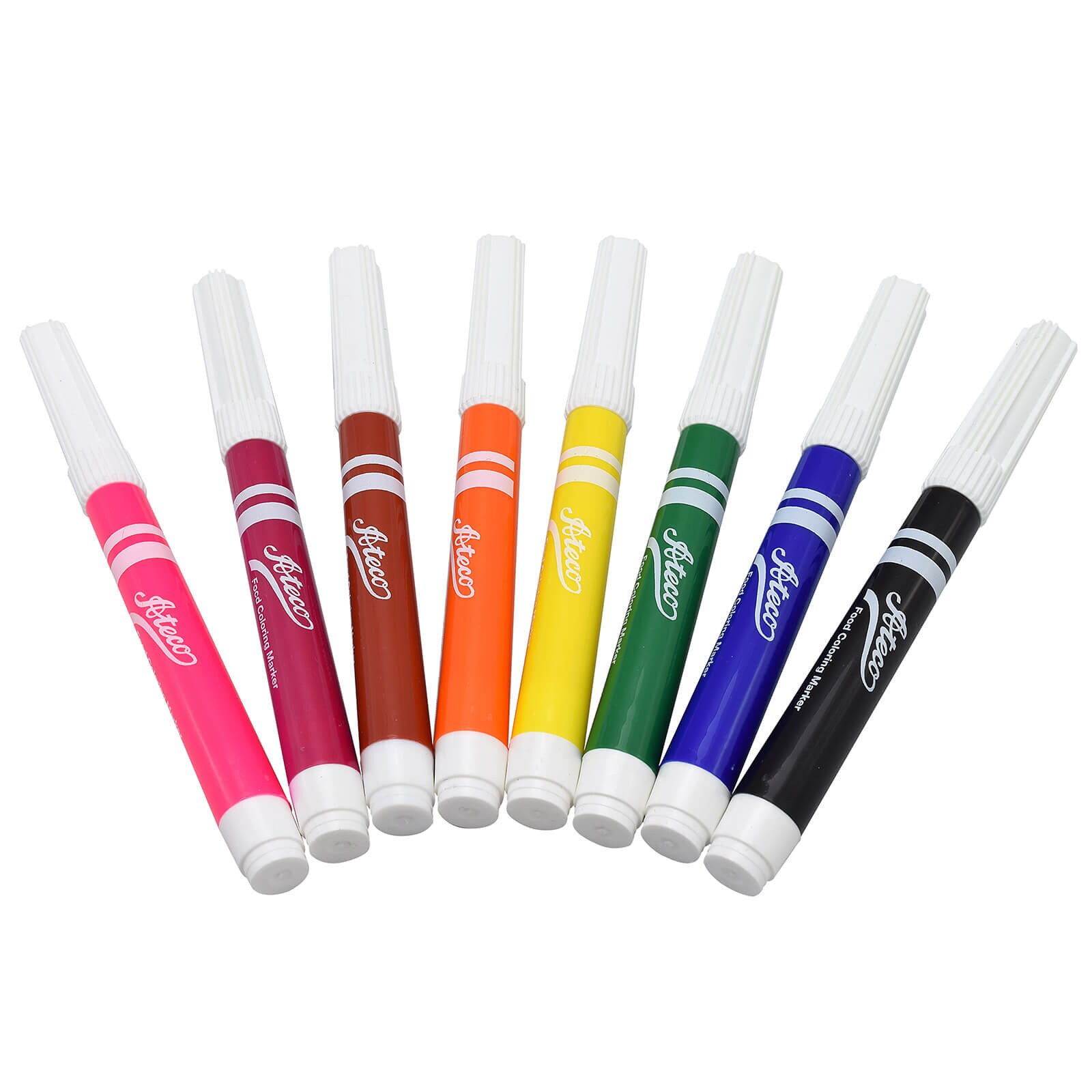 ATECO FOOD COLORING MARKER SET - BOLD TIP 8 PC