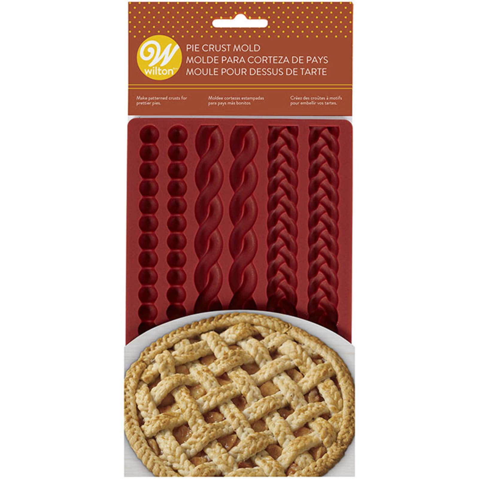WILTON SILICONE PIE CRUST MOLD - 3 PATTERNS