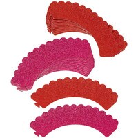 WILTON GLITTER RED & PINK CUPCAKE WRAPS - 24 PCS