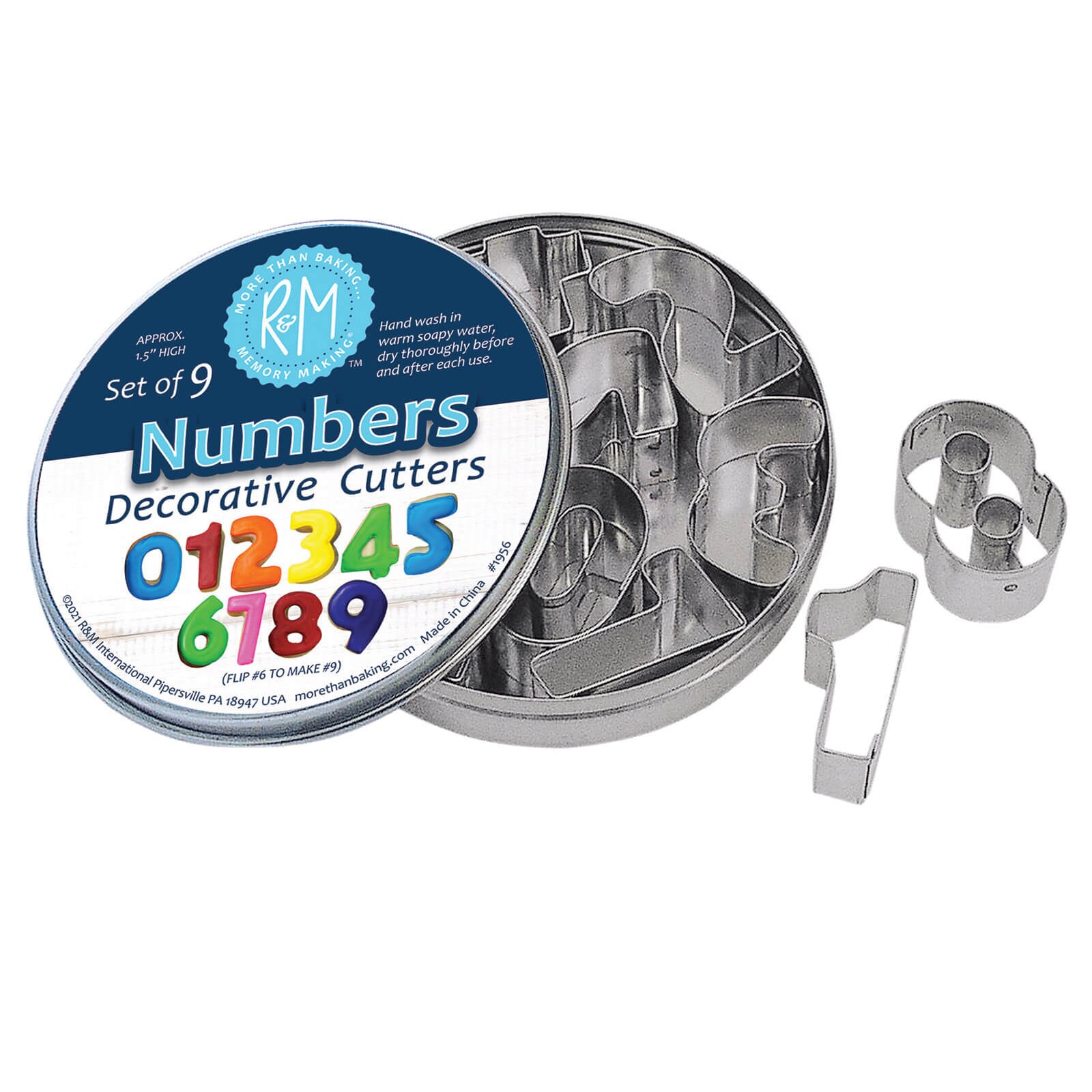 S/S NUMBER CUTTERS 1 1/2" 9 PC