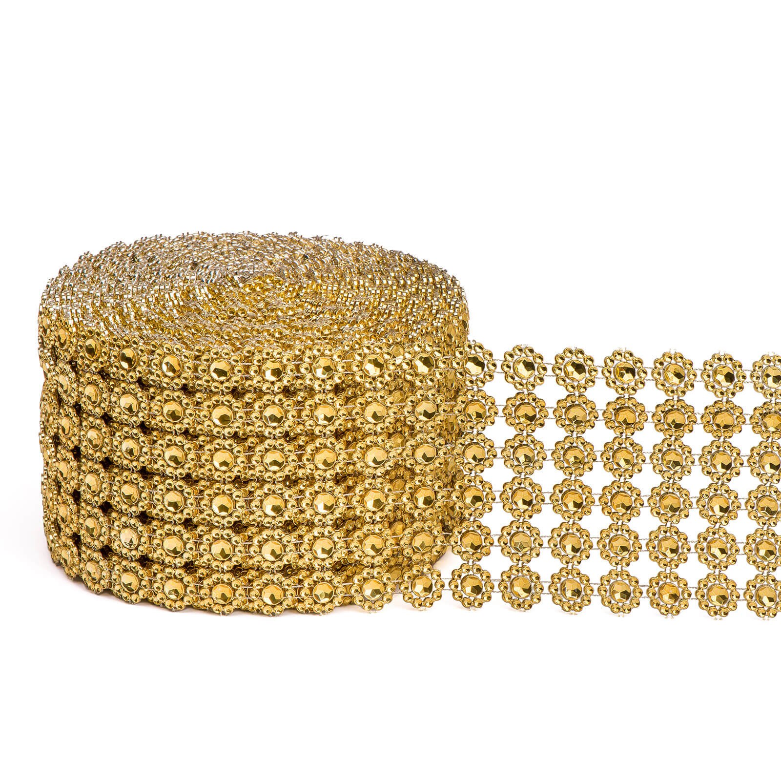 GOLD FLOWER BLING RIBBON 4 3/4" X 10 YDS