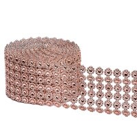 ROSE GOLD FLOWER BLING RIBBON 4 3/4" X 10 YDS