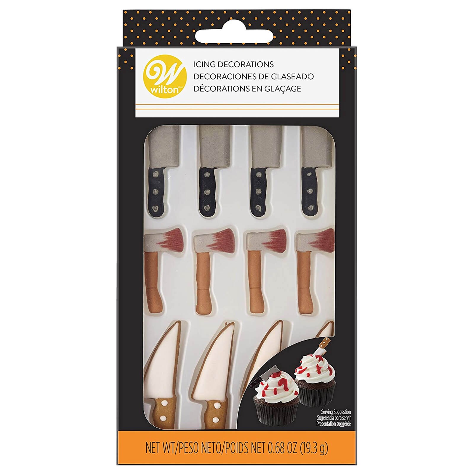 WILTON HALLOWEEN ASST KNIFE ICING DECORATIONS 12 PC