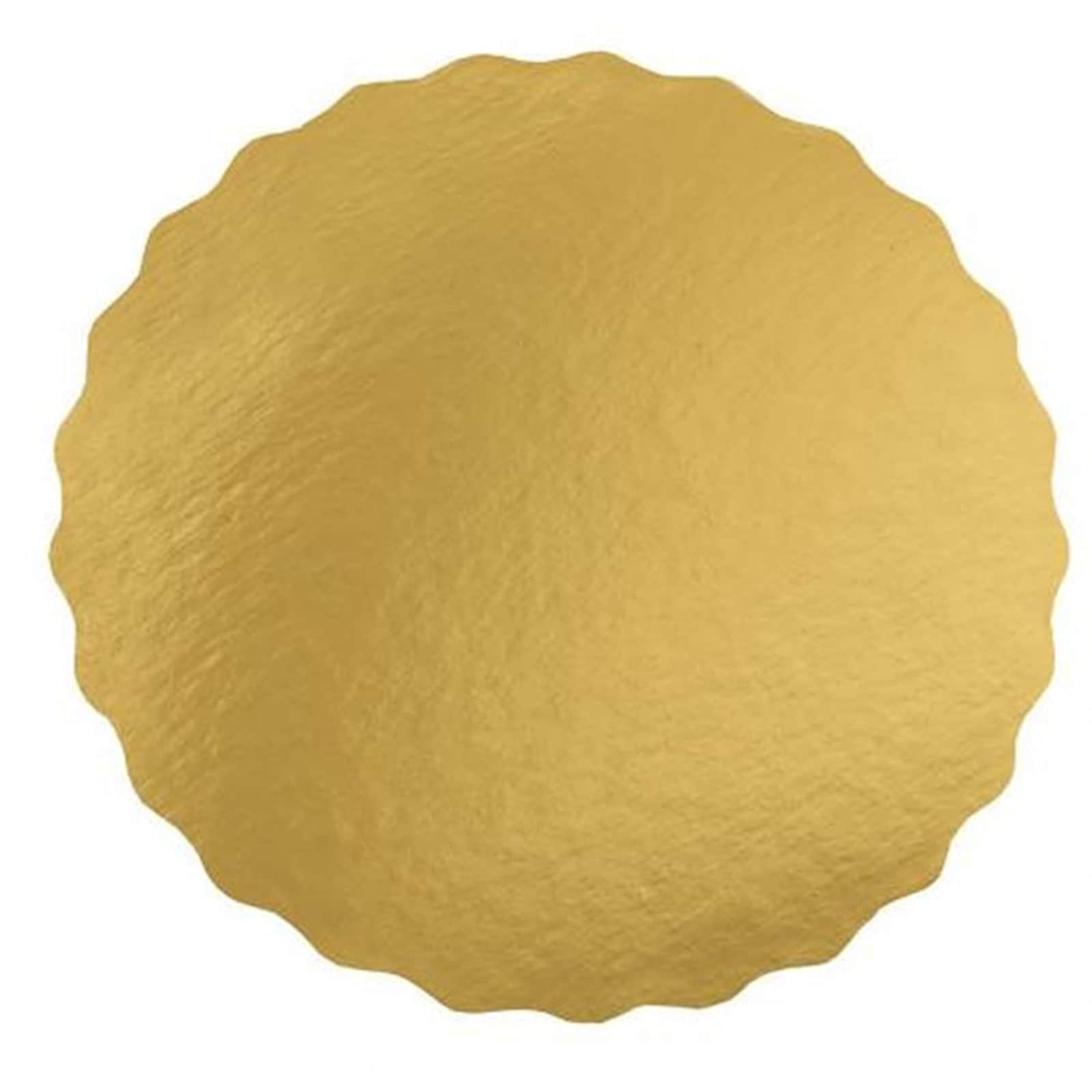 ROUND GOLD CAKE BOARD - SCALLOP EDGE