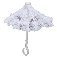 WHITE LACE UMBRELLA 6"