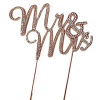 BLING PICK - ROSE GOLD MR & MRS 5"  