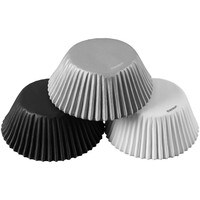 WILTON SILVER, BLACK & WHITE STANDARD BAKING CUPS - 75 PC
