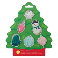WILTON CHRISTMAS TREE MINI CUTTER 6-PIECE SET