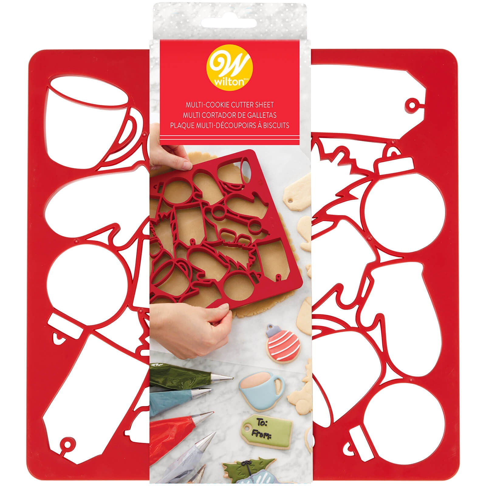 WILTON CHRISTMAS COOKIE CUTTER SHEET - 14 CUT-OUTS