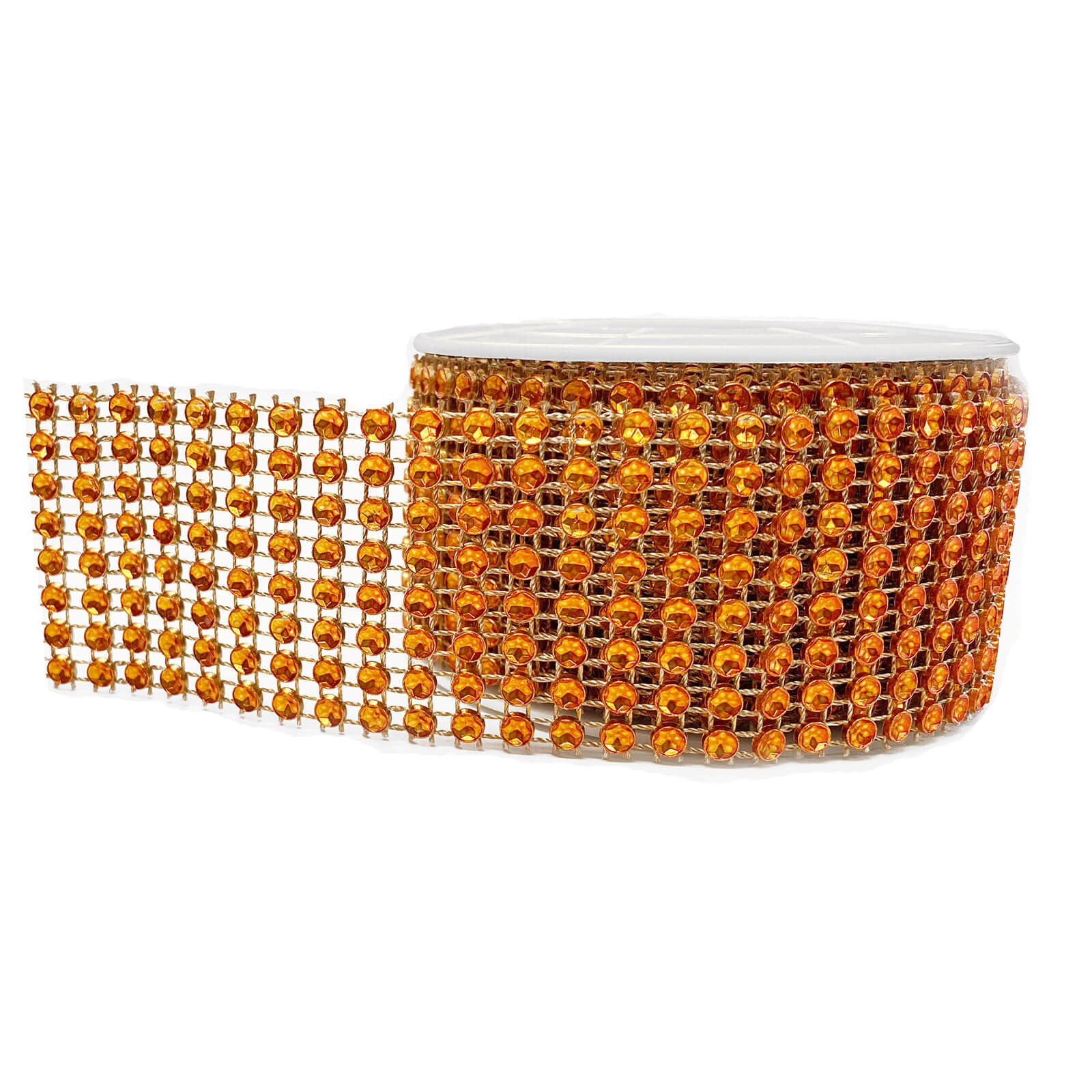 BLING RIBBON WRAP - ORANGE 1 1/2" 3 YARDS